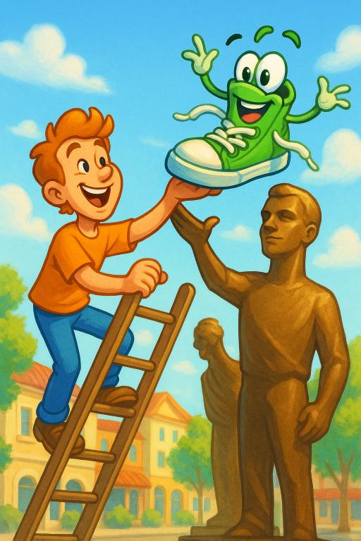 The Sneaker Escape: A Funny, Imaginative Kids Tale 4 boy-finds-shoe